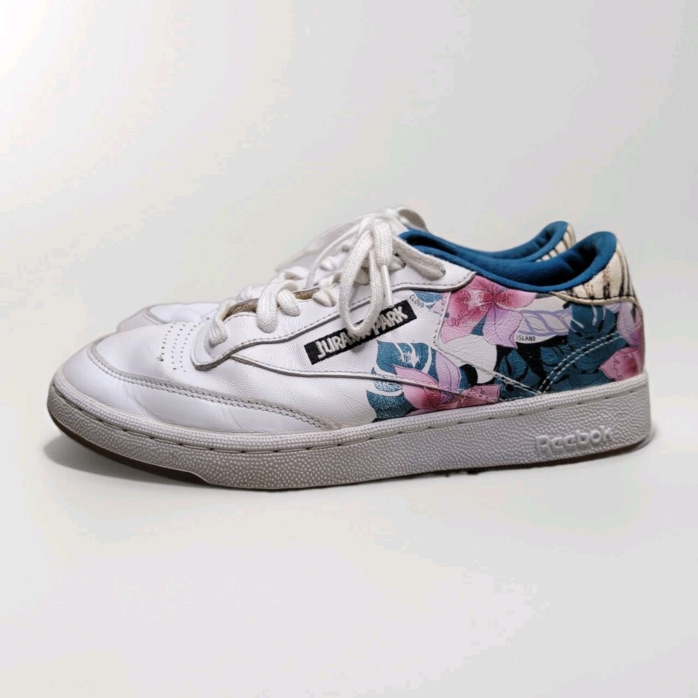 Jurassic Park x Reebok Club C 85 'Dennis Nedry' White Floral Sneakers GW0213